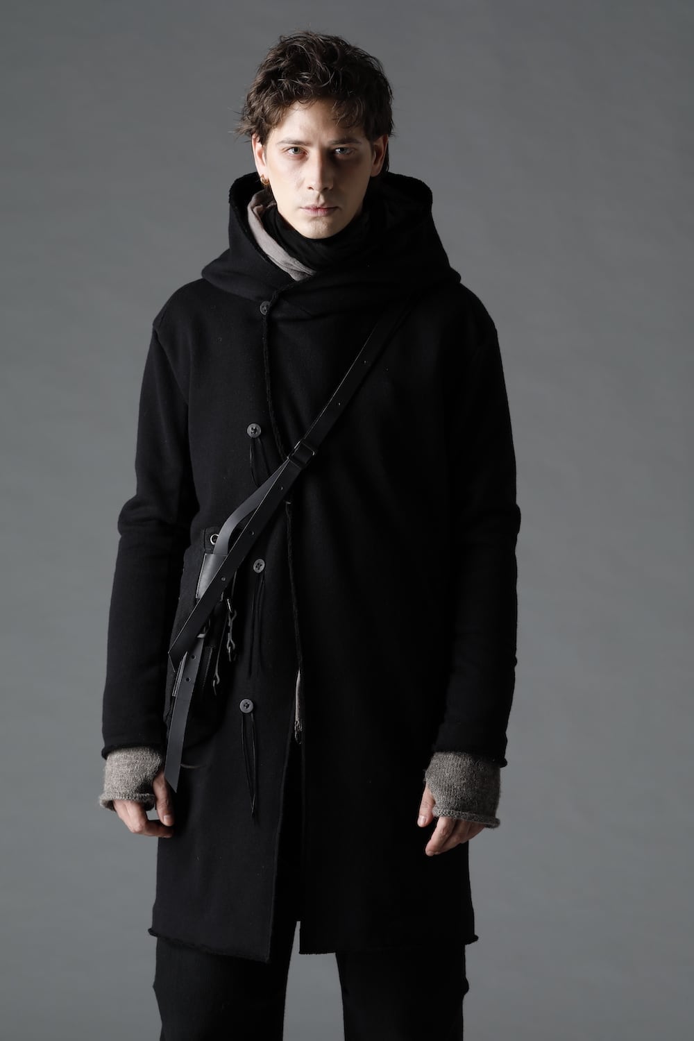 STA   Cashmere x Wool x Cotton Pique Fleece Lined Hooded