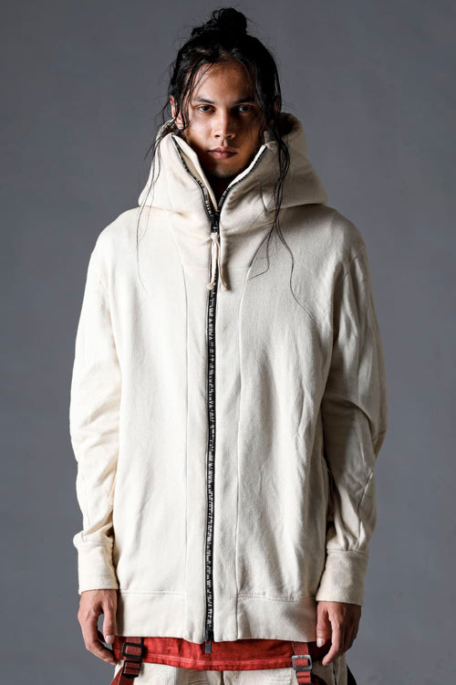 Untwisted Fleece-Lined Hooded Jacket Dusty White - D.HYGEN