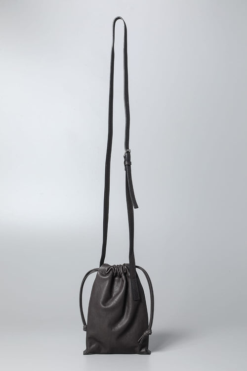 Leather cell phone bag 'drawstring' C.Gray - PATRICK STEPHAN