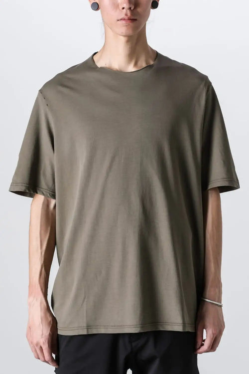 Short sleeve high twist jersey Olive - DEVOA