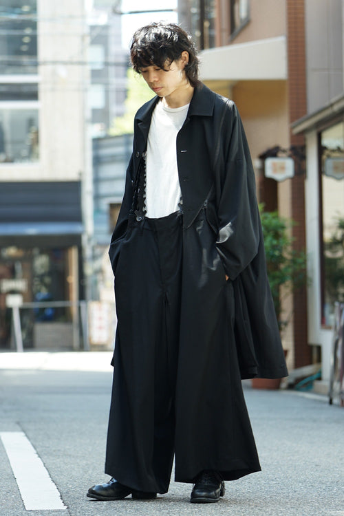 Suspenders Pants Wrinkled Gabardine - Yohji Yamamoto