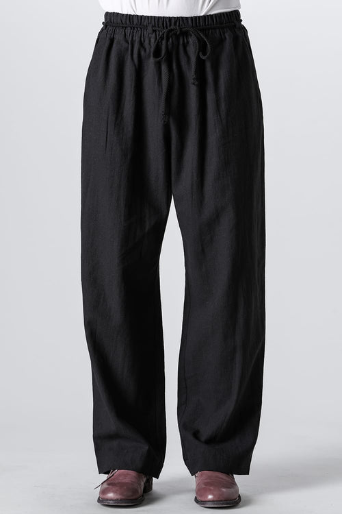 Wide Elastic Pants Black - NOUSAN