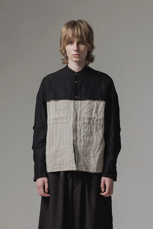 Shirt cotton / linen stripe - ISO