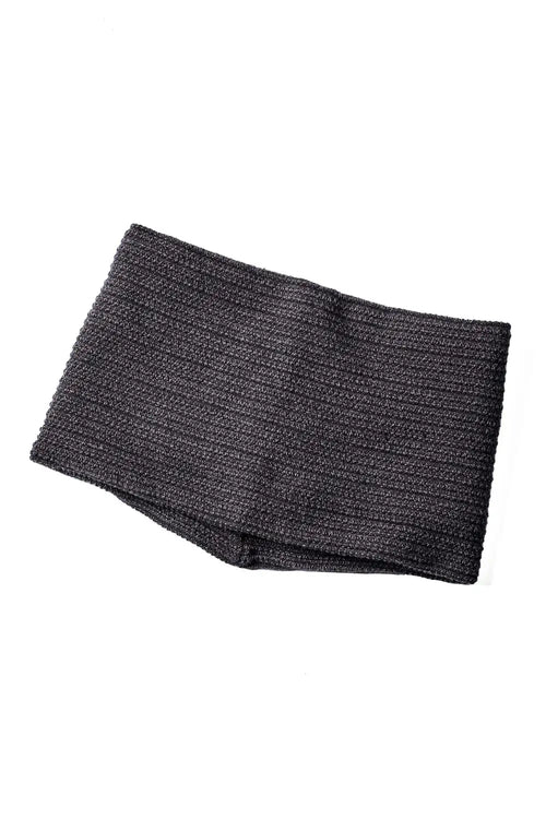 Knit headband high twist cotton stripe Mad Gray - DEVOA