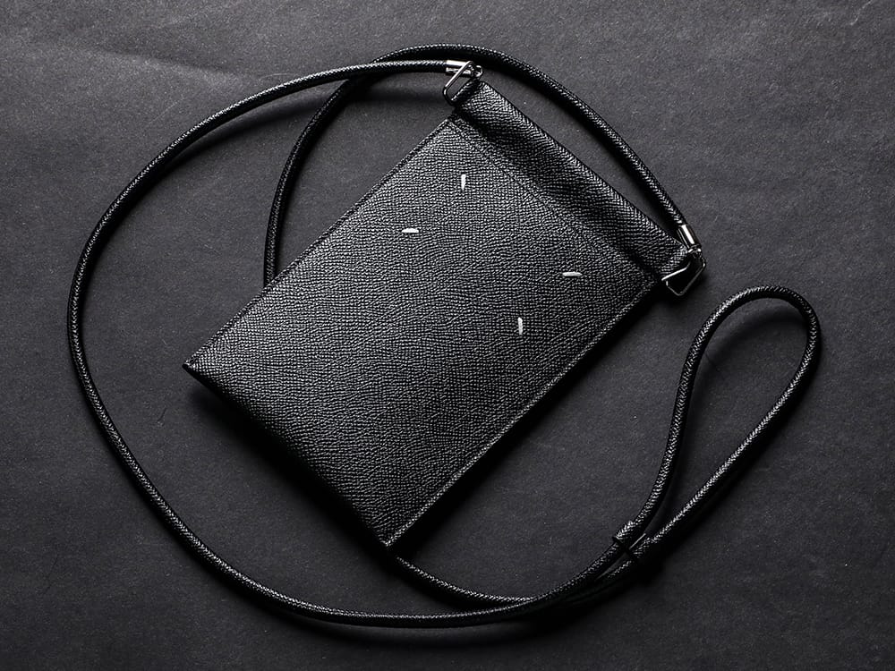 Maison Margiela Full-Grain Leather Phone Pouch with Lanyard