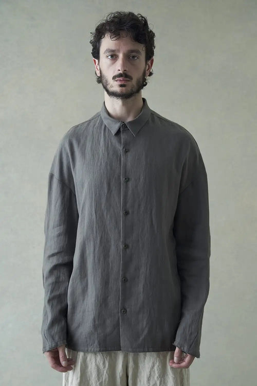 Shirt loose fit hemp Slate Gray - DEVOA