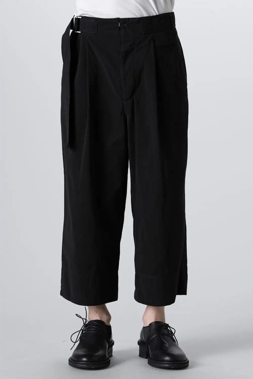 Dry Cotton Wide-Cropped Pants  Black - The Viridi-anne