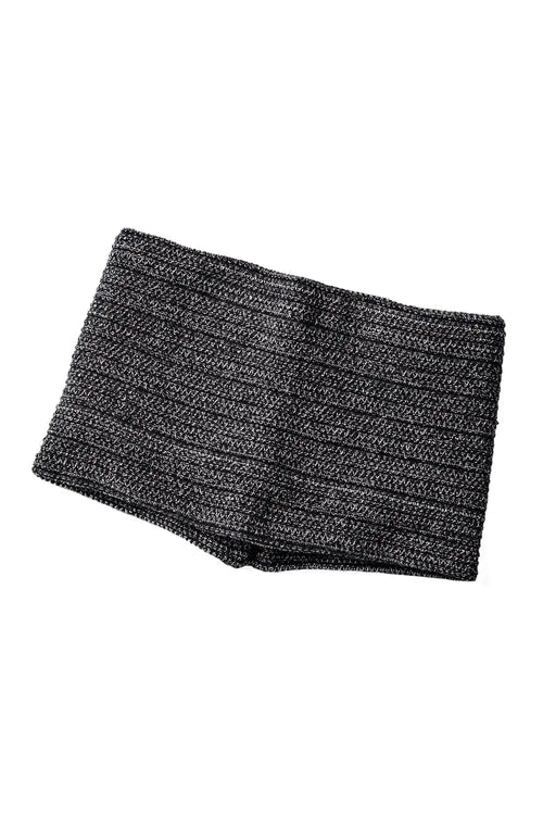 Knit headband high twist cotton stripe Black - DEVOA