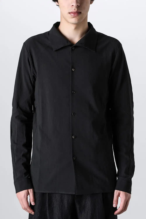 High neck shirt cotton / linen - DEVOA