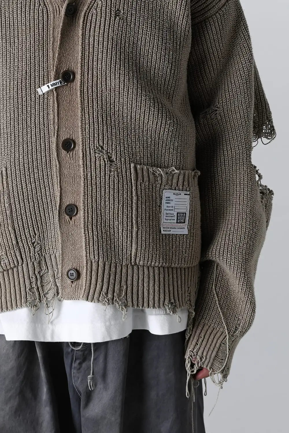 J12CD501-Khaki | ブリーチドニットカーディガン Khaki ...