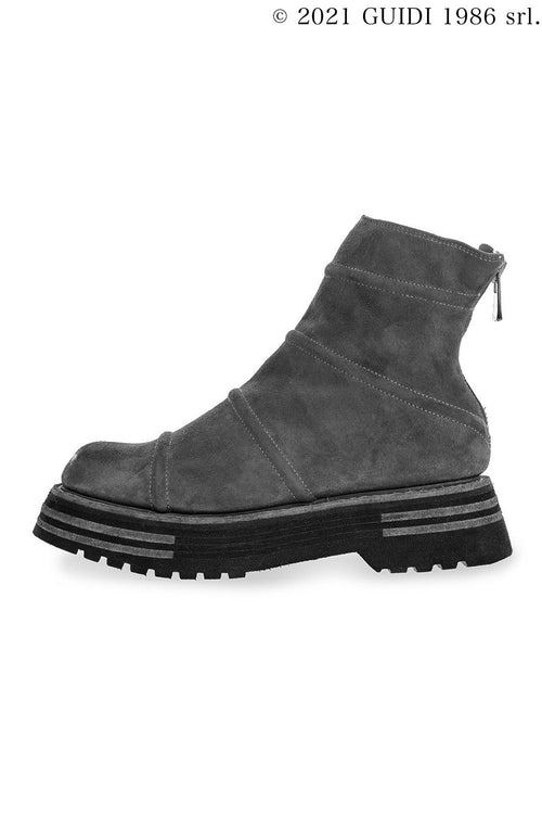 522 - Back Zip Ankle Boots With Padded Inserts - Guidi