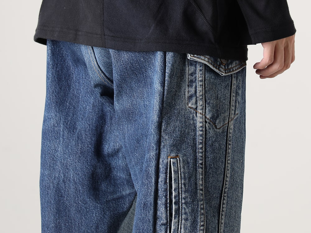 ink 2023-24AW - Creating Pants from a Denim Jacket - ink23AW-10-M2(Denim Cargo Pants - L3) - 3-013