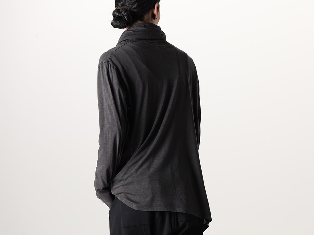 Julius 2023-24AW - 839CUM3 - Cowl Neck Long sleeve Cutsewn Black - 839CUM3-Dark Gray(Cowl Neck Long sleeve Cutsewn Dark Gray Dark Gray) - 3-009