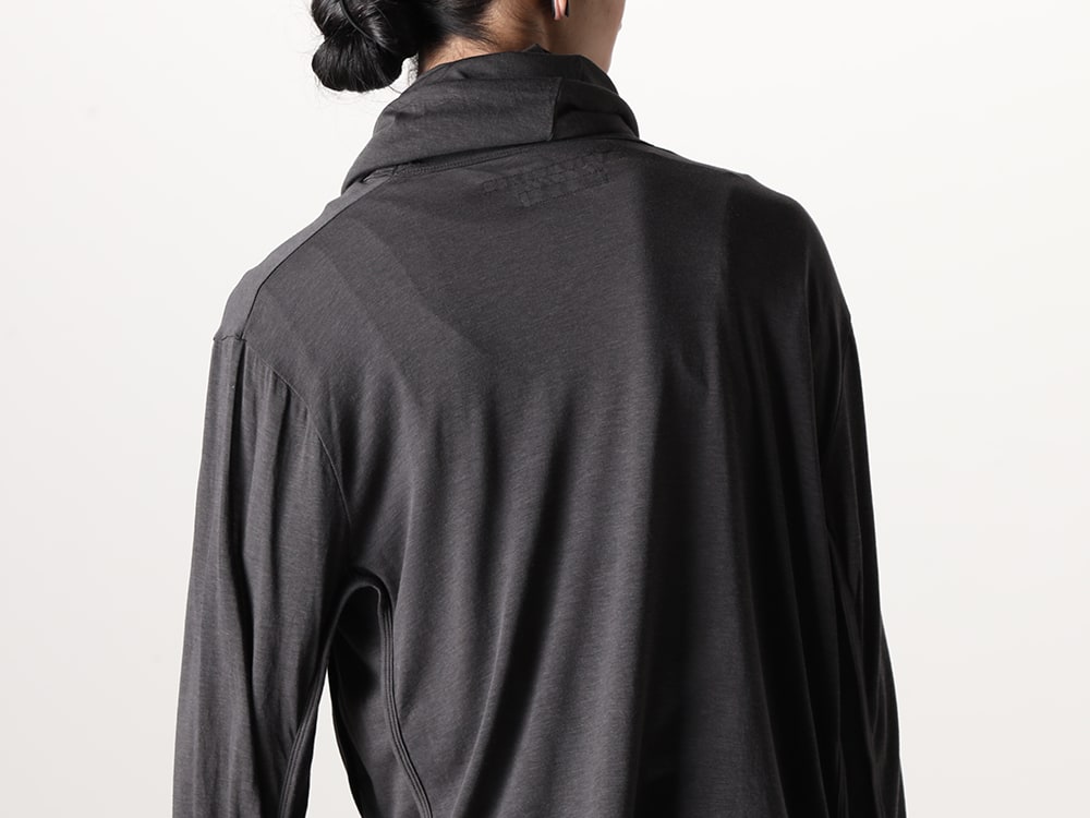 Julius 2023-24AW - 839CUM3 - Cowl Neck Long sleeve Cutsewn Black - 839CUM3-Dark Gray(Cowl Neck Long sleeve Cutsewn Dark Gray Dark Gray) - 3-012