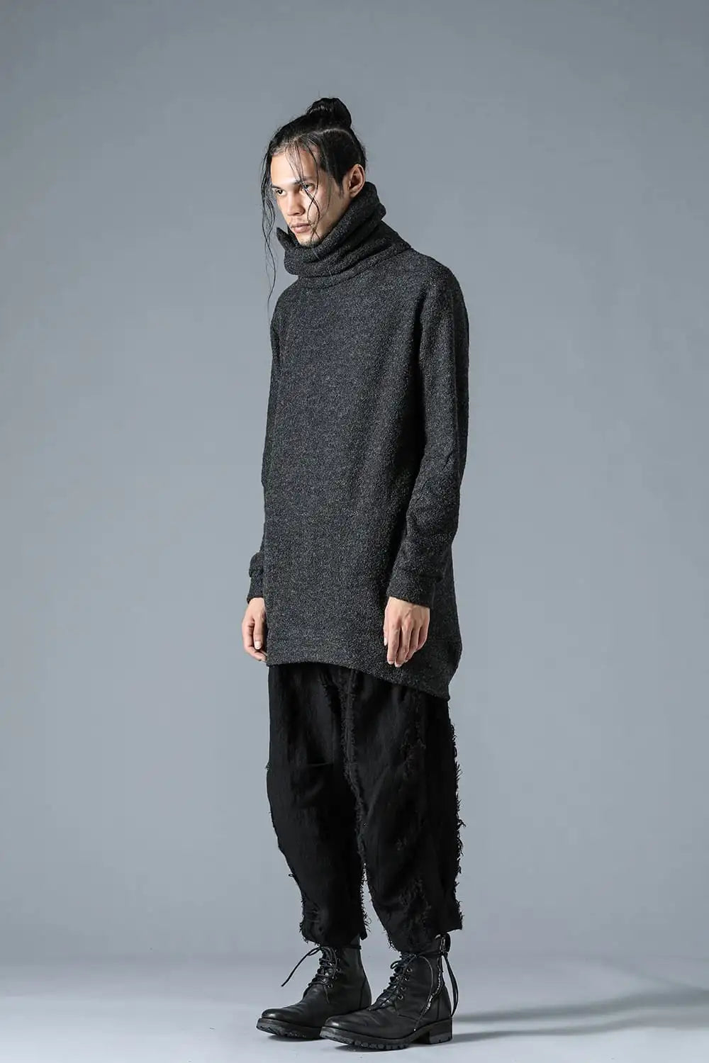 D.HYGEN 23-24AW  - ST101-0623A Slab Wool Knit High-Neck Pullover 2-002