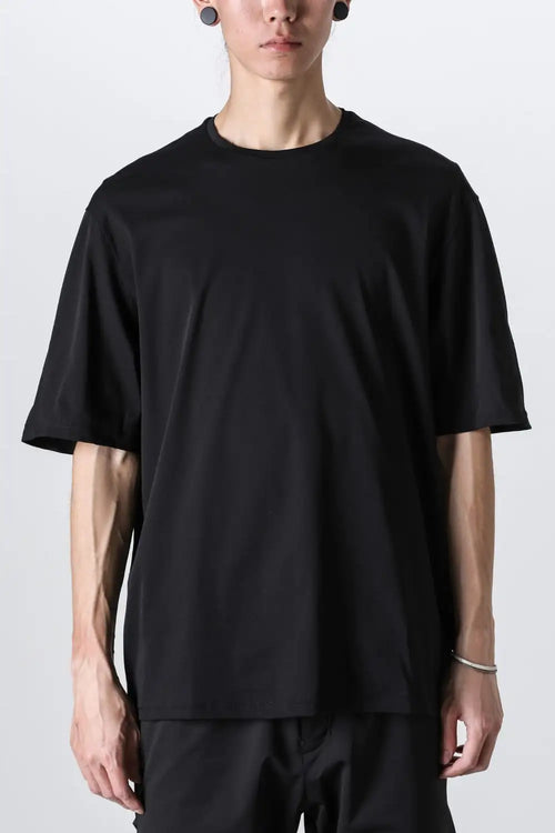 Short sleeve high gauge jersey Black - DEVOA