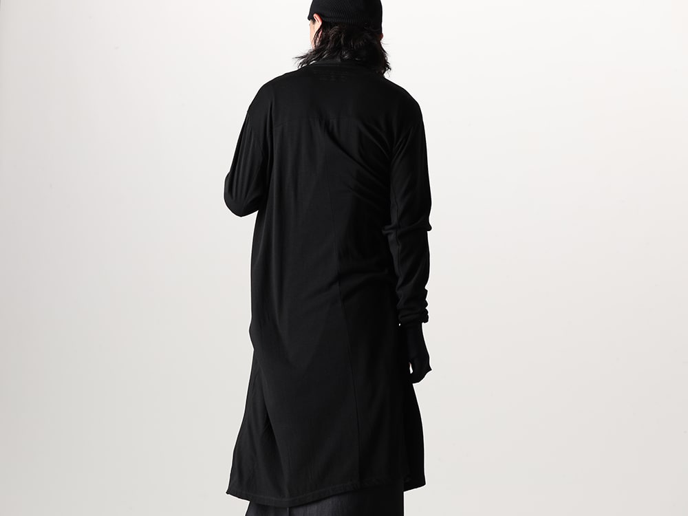 JULIUS 2023-24AW - Elegantly Draped Long Cardigan - 839CUM2-Black(Robe Cardigan Black) 837ACU5(Knit Cap) - 2-003