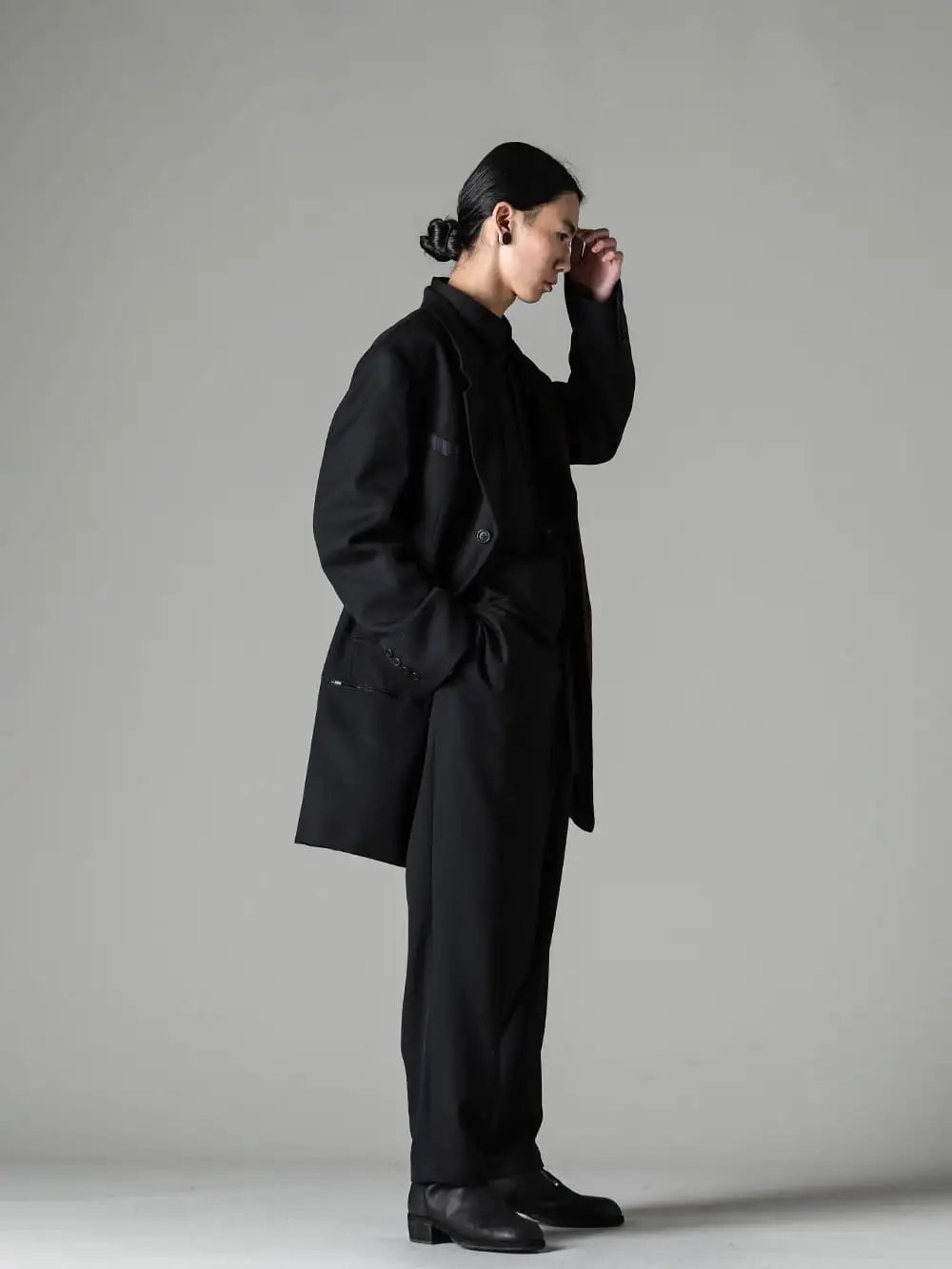 Y's for men 23−23AW(秋冬) スタイリング - Y's for men - 23−23AW(秋冬) collection Style #1 - MJ-J08-810-コンビネーション ジグザグステッチジャケット 1-002