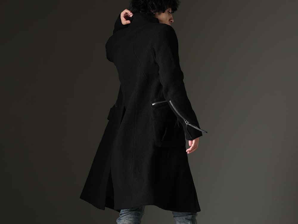 D.HYGEN 2023-24AW - High-neck coat with an atmospheric tweed fabric woven in Bishu, Aichi Prefecture. - ST106-0323A(Harris Tweed Washer High-Neck Coat) - 2-010