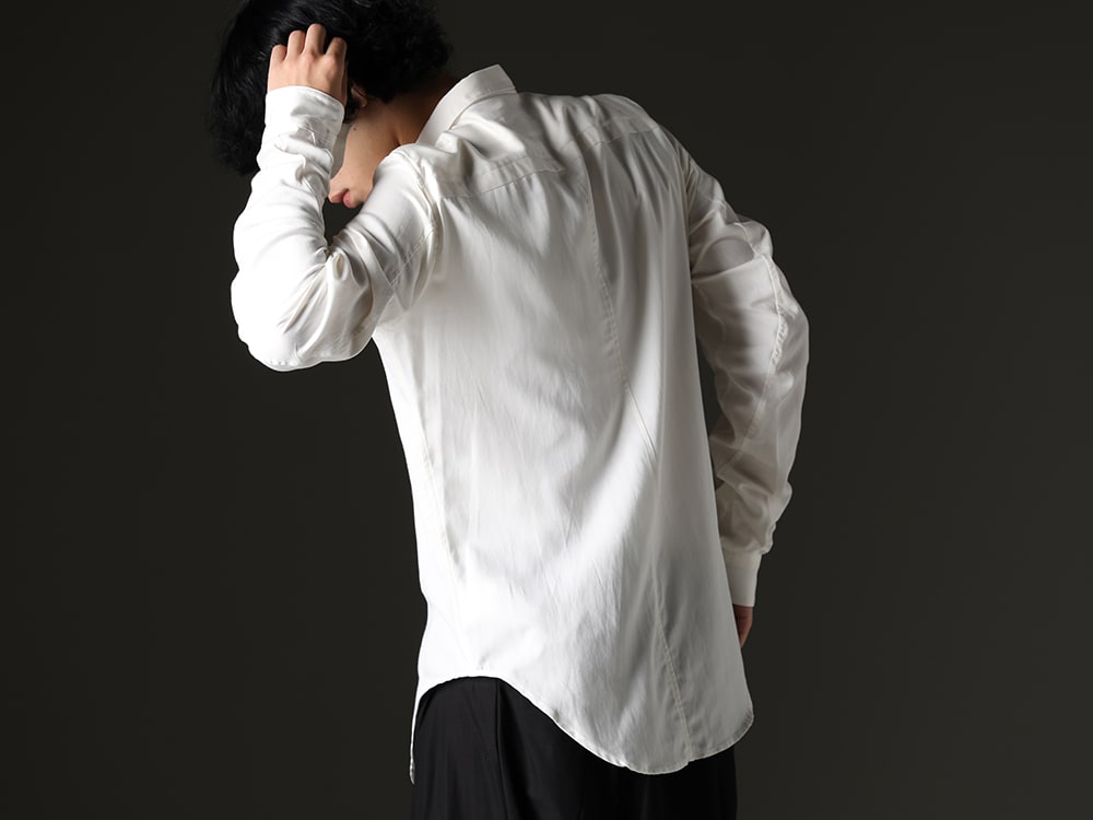 Julius 2023-24AW - Regular collar shirt made of rayon/cotton with an elegant sheen that gives you a sense of quality - 839SHM2-Off White(Regular Color Shirt Off White) - 2-003