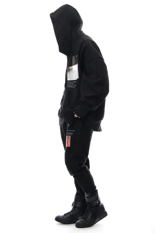 PRINT SEAMED SLEEVE ZIP HOODIE - JULIUS - ユリウス