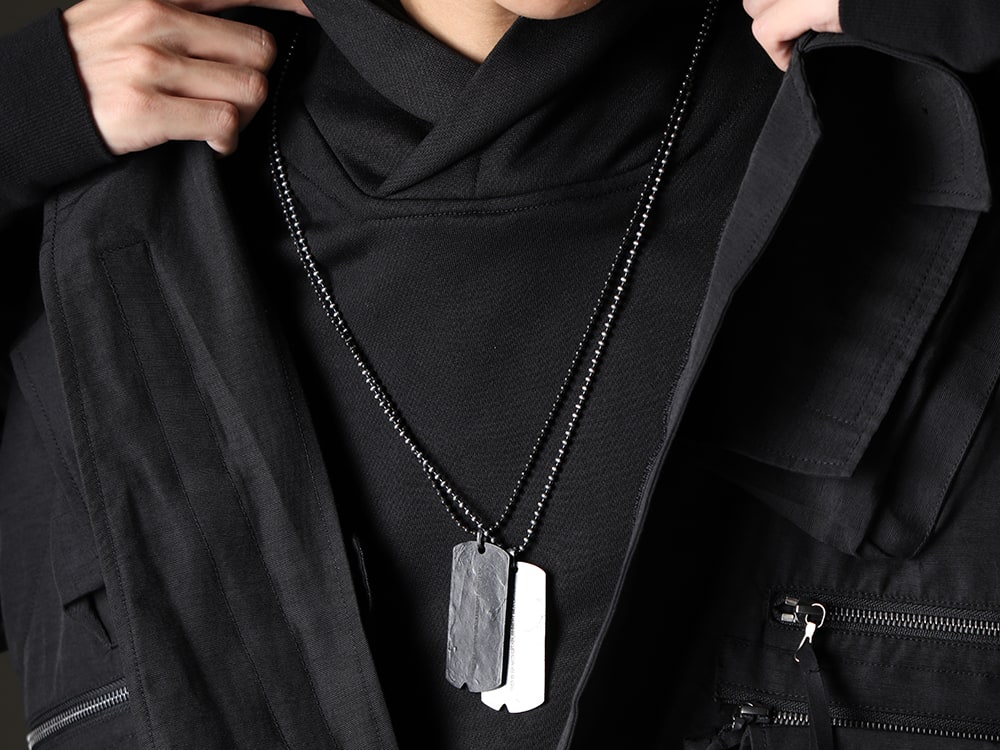 JULIUS 2023-24AW - Enjoying the Gap Between Military and Mode - 839ACU3-Silver(Dog Tag Necklace Silver) 839ACU3-Black(Dog Tag Necklace Black) - 2-012