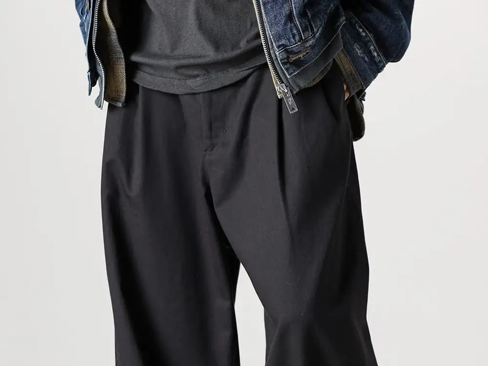 Maison MIHARAYASUHIRO 23-24AW - IH-23FW-P026-IM-Black - VOLUME PANTS WITH LINEN MIX BELT Black 3-003