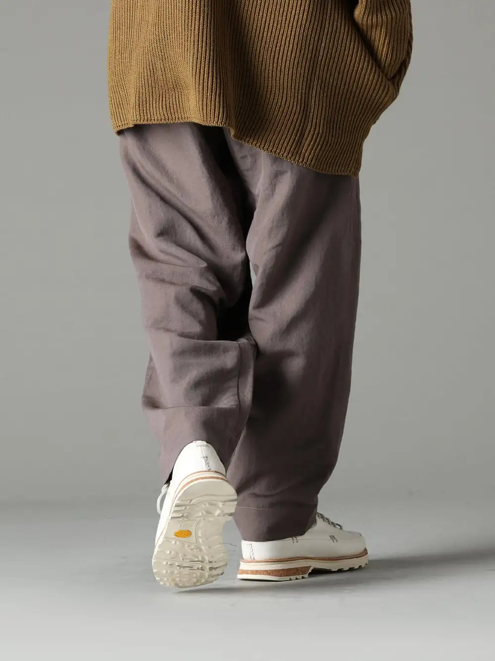 O project 23-24AW collection - The Most Versatile Tapered Trousers from JAN-JAN VAN ESSCHE This Season - O16SRT1-WCC - BASIC SHIRT Wrinkled Cotton Cloth Kinari - TROUSERS#68 - TROUSERS#68 Dove Wool Linen Twill - Lugged-Runner - FEIT Lugged Runner 3-002