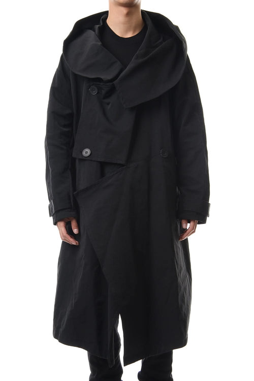 DIVIDED HOODED COAT Black - JULIUS