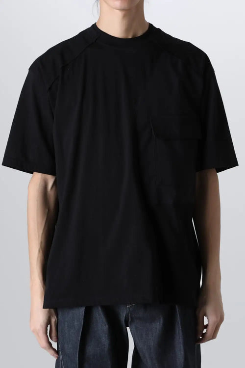 Cotton Jersey Pocket T-shirt  Black - The Viridi-anne