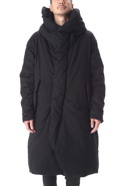 PADDED DENIM COAT Black - JULIUS