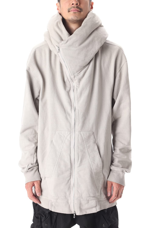 PADDED ZIP HOODIE (PLASTER) - JULIUS