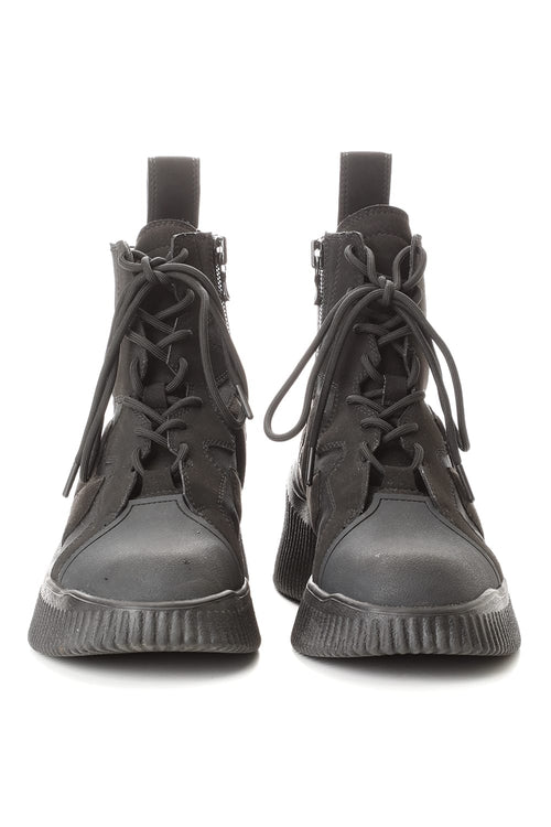 PADDED LACE-UP BOOTS BLACK - JULIUS