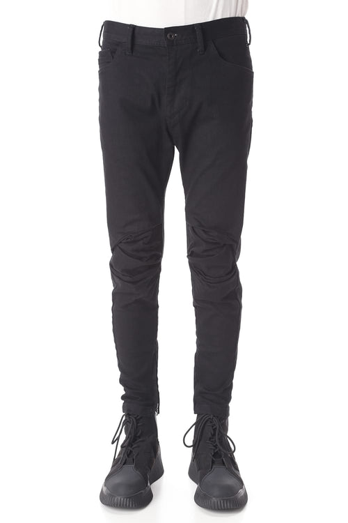 TUCKED KNEE SKINNY DENIM PANTS - JULIUS