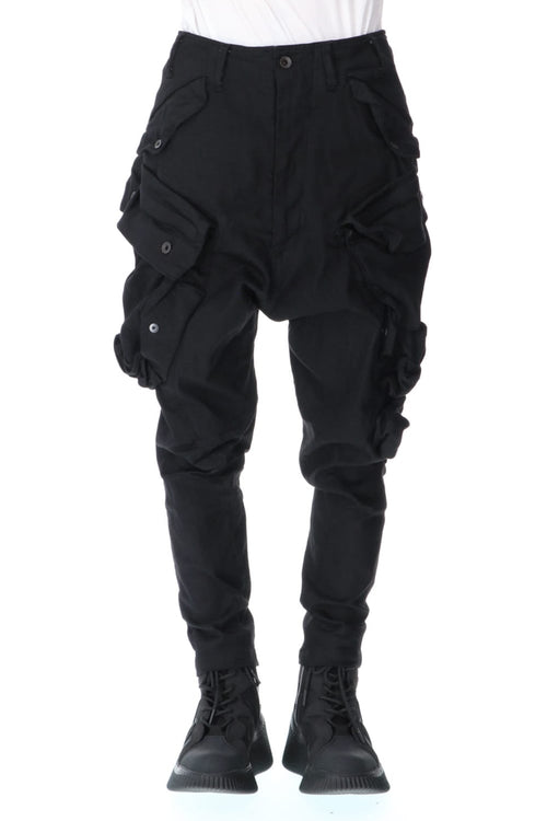 GAS MASK DENIM CARGO PANTS - JULIUS