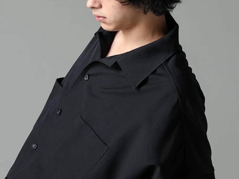 Yohji Yamamoto 23-24AW - This design allows you to enjoy Yohji Yamamoto's signature style while offering a timeless appeal.  - HJ-B01-100 - Soutien Collar Long Blouse 2-002