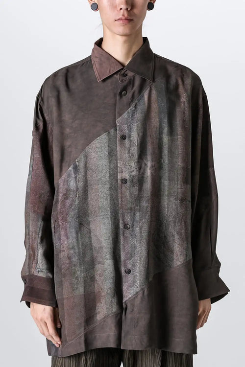 Spiral Printing Oversized Long Shirt - ZIGGY CHEN