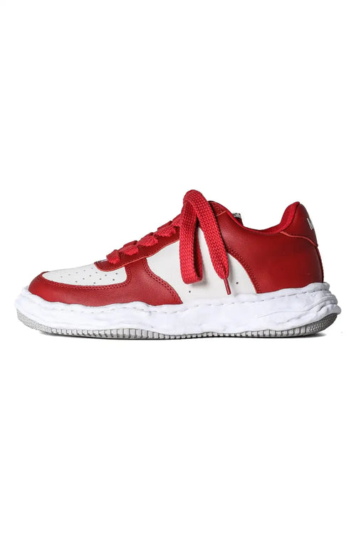 WAYNE original sole cow leather Low-Top sneaker Red / White - MIHARAYASUHIRO
