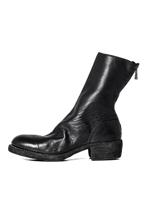 Back Zip Boots Double Sole Wide Model - Horse Full Grain Leather - Guidi