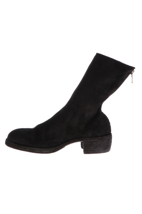 Back Zip Boots Double Sole - Reverse Horse Leather - Guidi