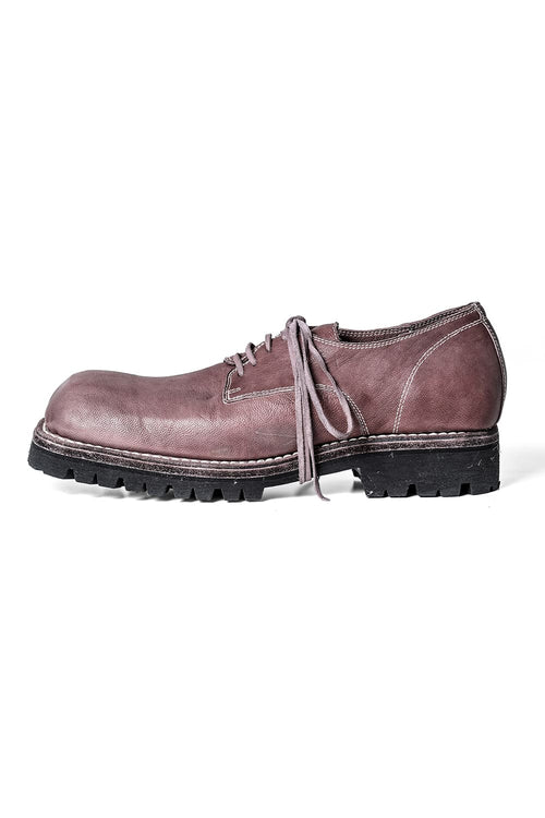 Classic Derby Shoes Laced Up SQUARE TOE VIBRAM Horse Full Grain 79082V - Guidi