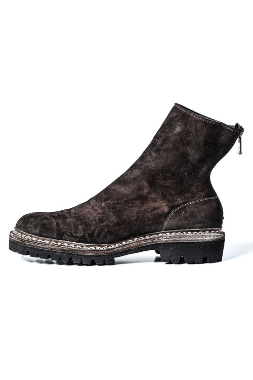 Back Zip Boots Sole Rubber Norwegian Process - Horse Reverse Leather - 796V_N CV60T - Guidi