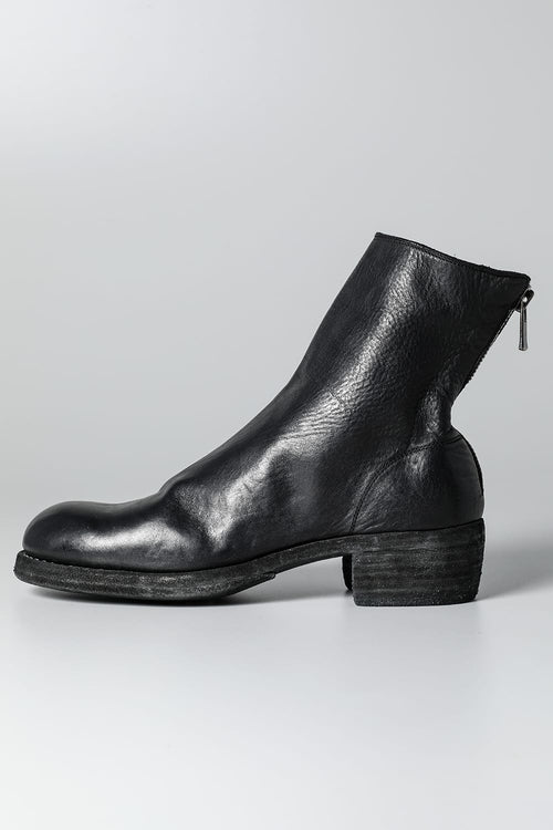 Short Back Zip Boots - Horse Full Grain Leather - 796Z - Guidi