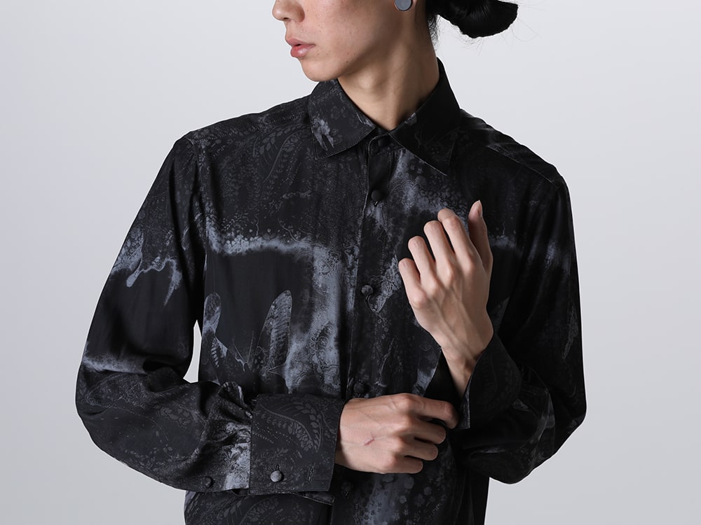 kiryuyrik 2023-24AW - 3rd drop of items from kiryuyrik's 2023-24AW Collection now available for both in-store and online! - KQ-HB25-900-Black-Gray(Paisley Print W-Cuffs Shirt Black&Gray) - 1-014