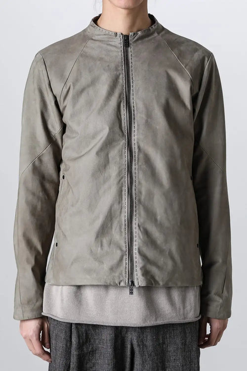 Jacket soft nubuck cow leather Sand Gray - DEVOA