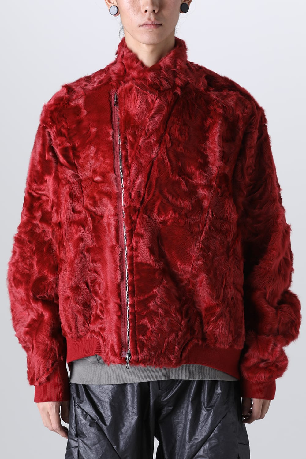 14,000円【希少-美品】FACETASM-ベルベットブルゾン（RED）