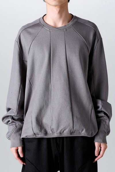 Coated Sweat Seamed Pullover Gray - JULIUS