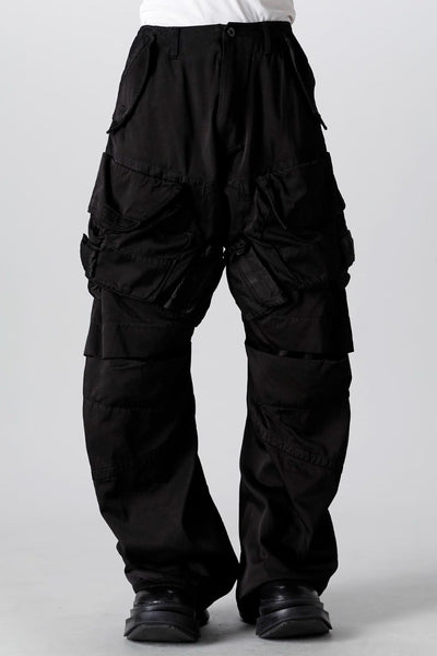 Military Cargo Wide Pants Black - JULIUS