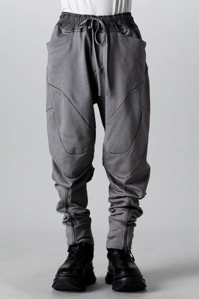 Coated Sweat Front Zip Seamed Pants Gray - JULIUS