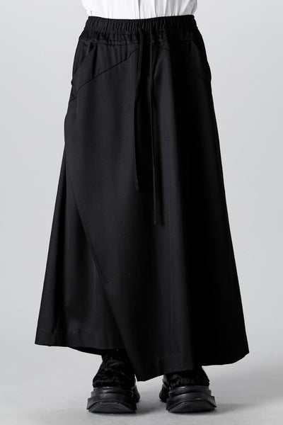 Viscose/Wool/Cotton Twill Wide Pants - JULIUS